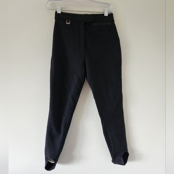 FERA | Skiwear wool stirrup ski pants black sz 8R - Picture 1 of 4